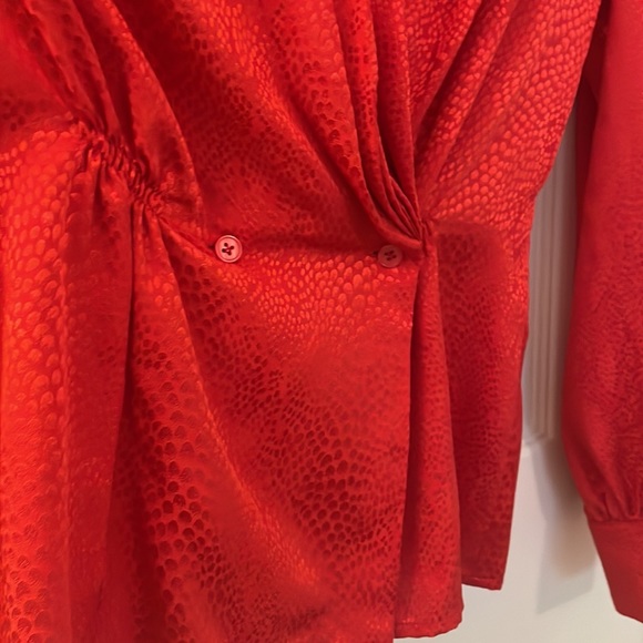 Vintage Evan Picone Red Blouse - Picture 6 of 11